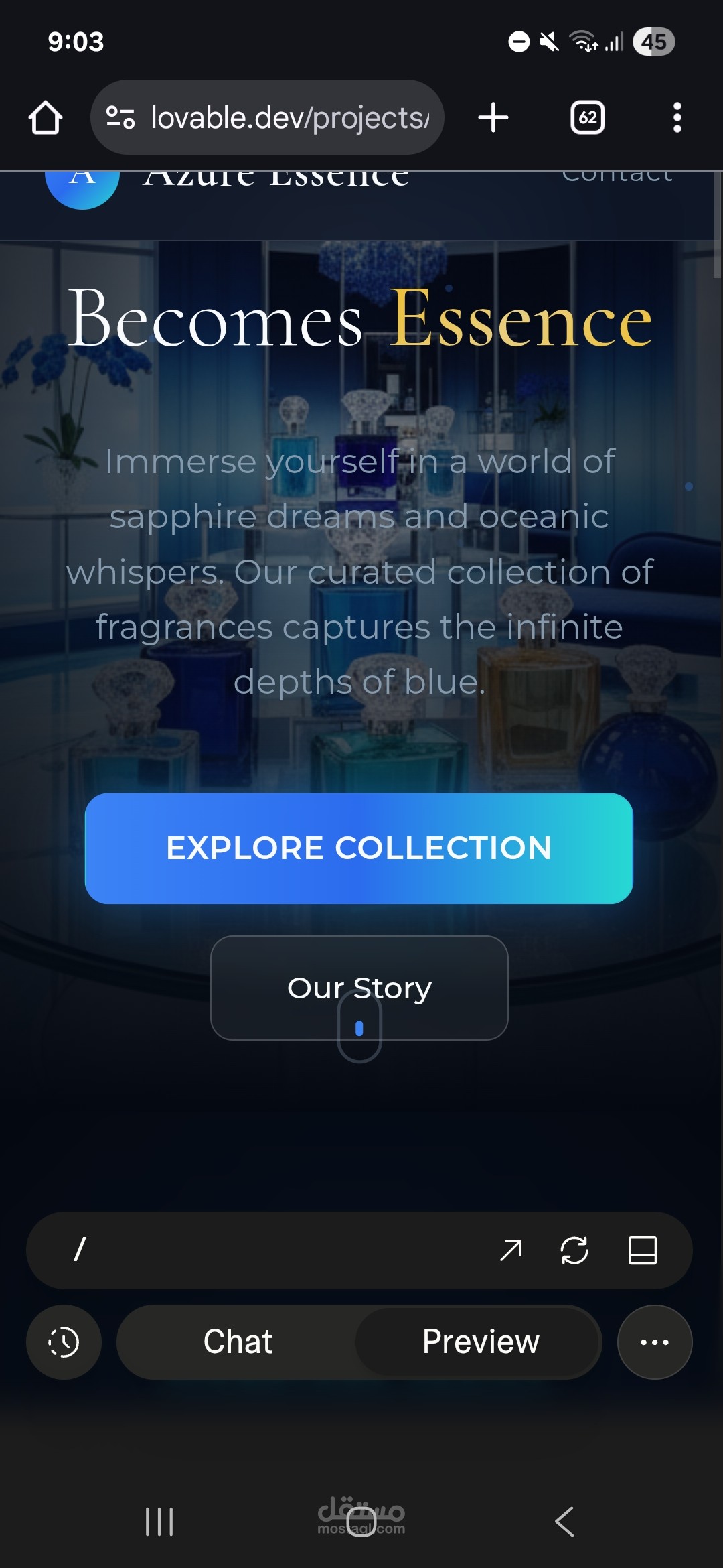 إنشاء موقع إلكتروني للعطور