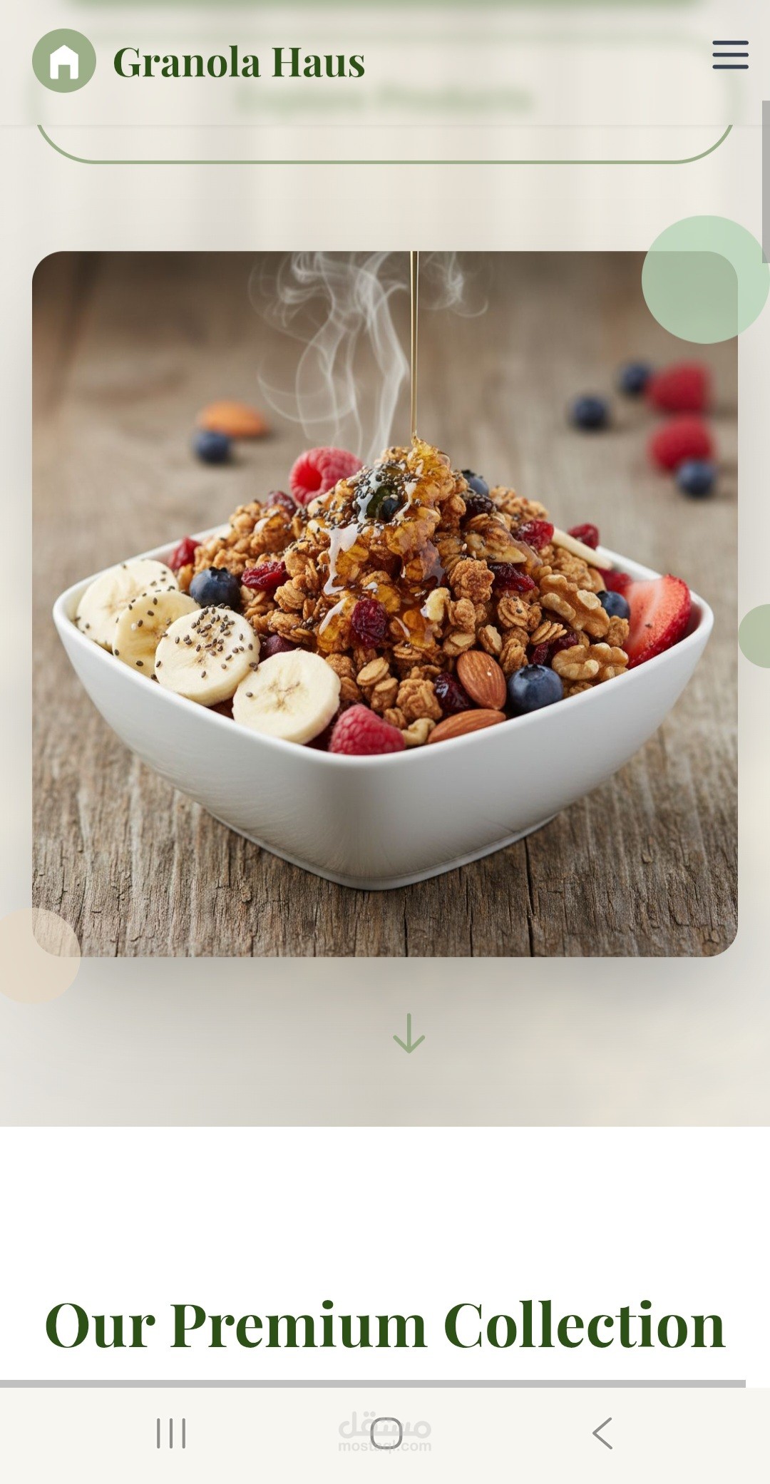 متجر إلكتروني لبيع الجرانولا