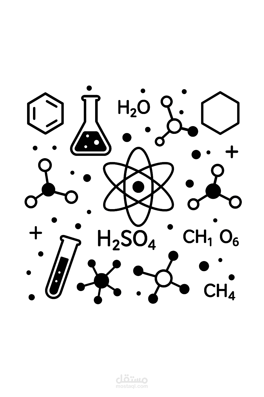 تصميم تيشيرت بطابع كيميائي علمي