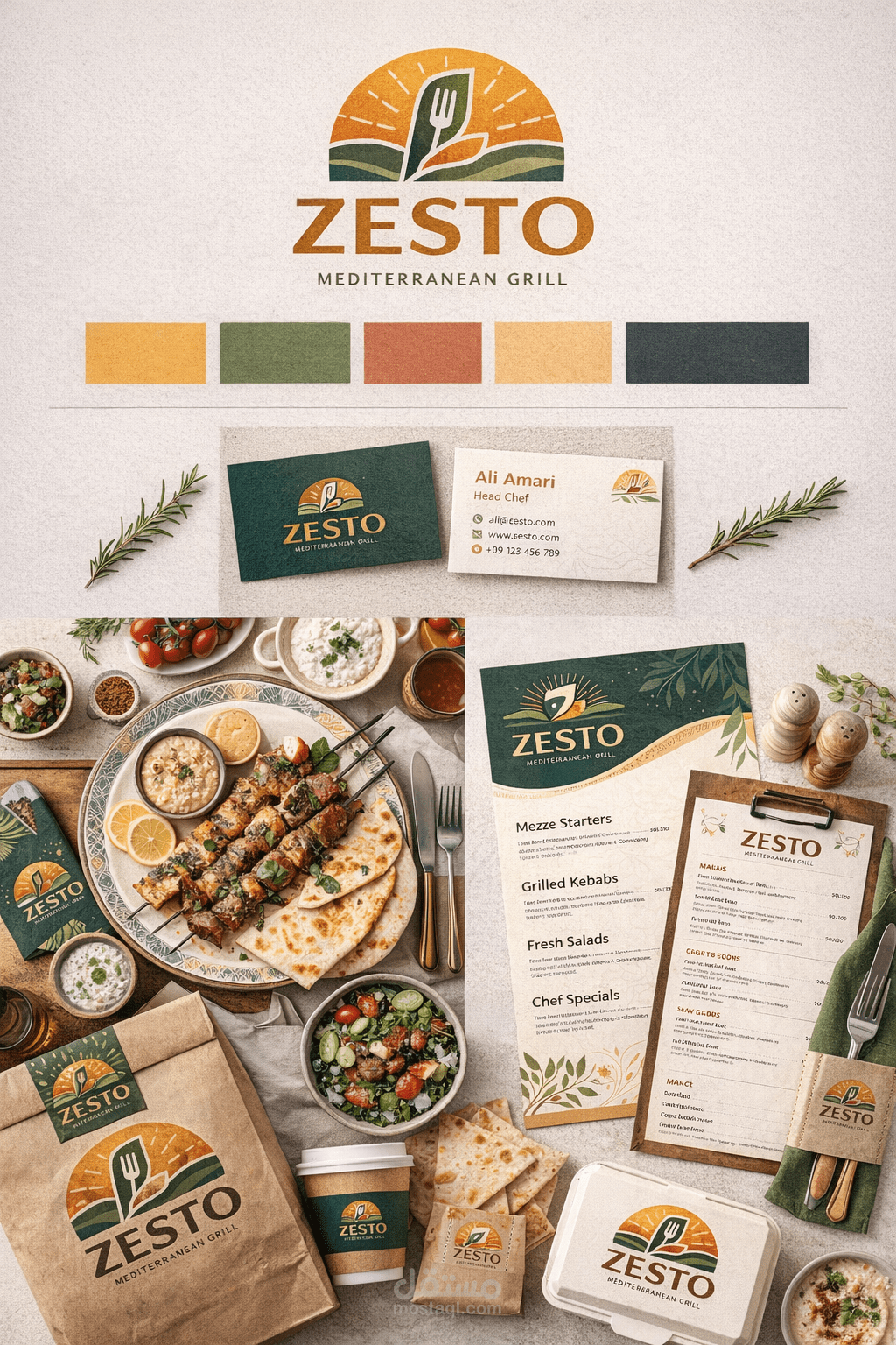 تصميم هوية بصرية متكاملة لمطعم