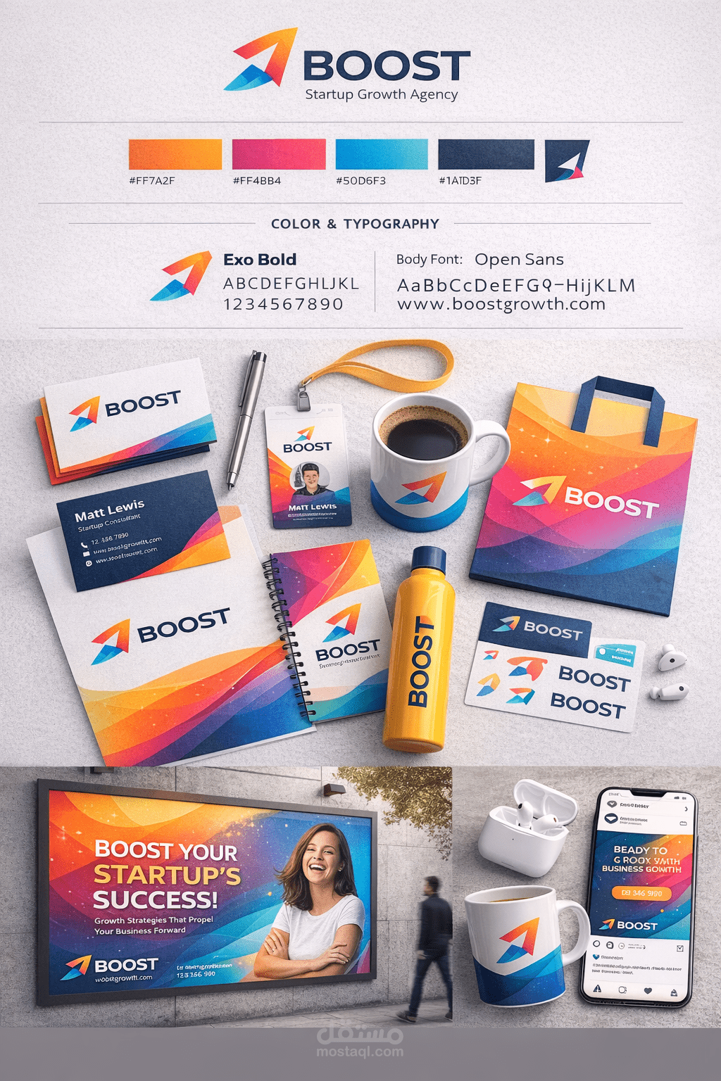 تصميم هوية تجارية متكاملة لعلامة عصرية قابلة للتوسع