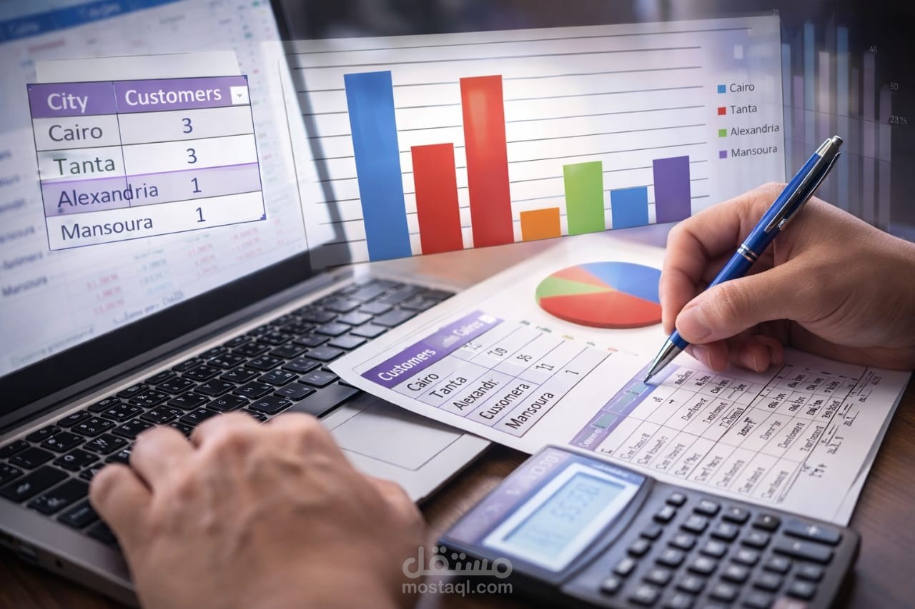إدخال وتحليل بيانات العملاء مع لوحة تحكم باستخدام Excel