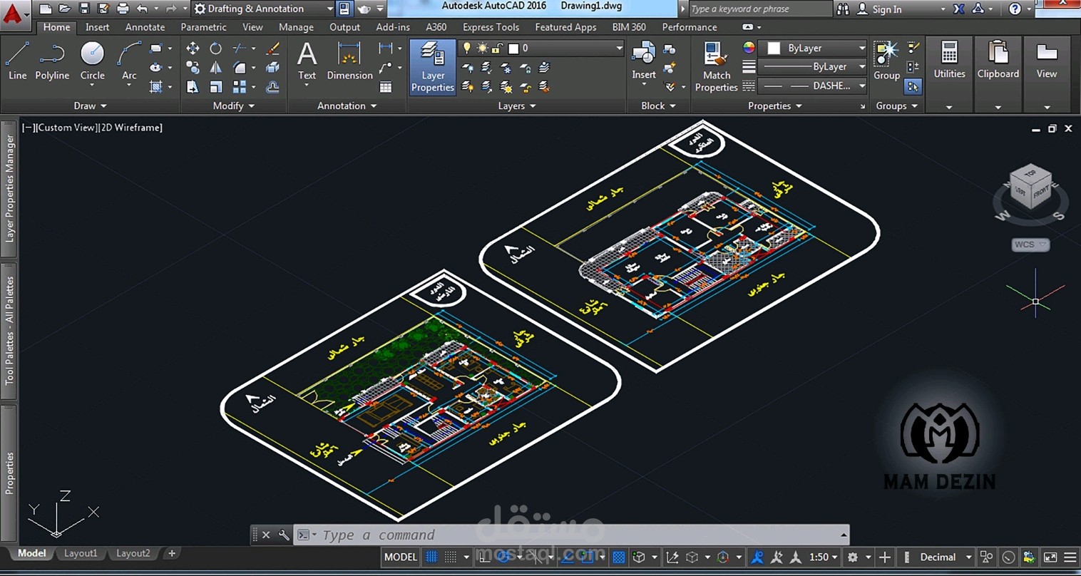 مخطط مبنى سكنى ( ١٤٠ م٢ )