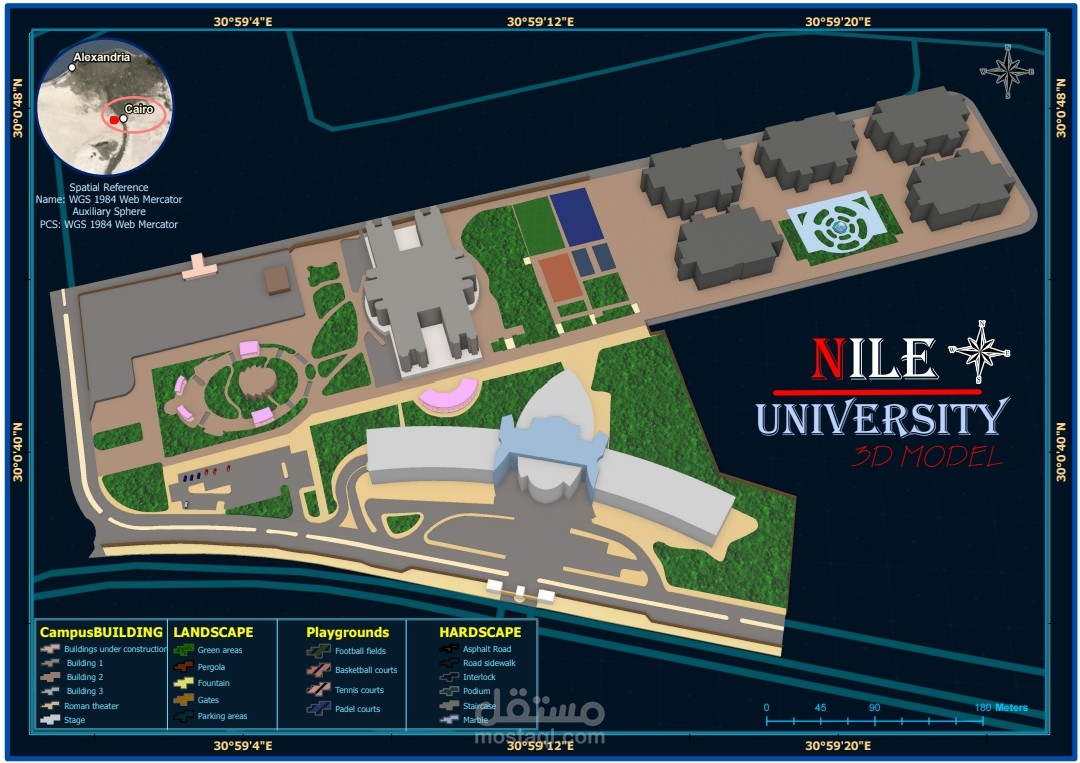 إنشاء نماذج وخرائط ثلاثية الأبعاد (3D) باستخدام تقنيات نظم المعلومات الجغرافية لتمثيل الواقع