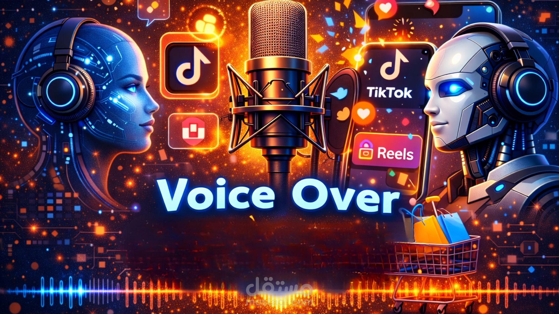 Voice Over بالذكاء الاصطناعي لفيديو تسويقي قصير