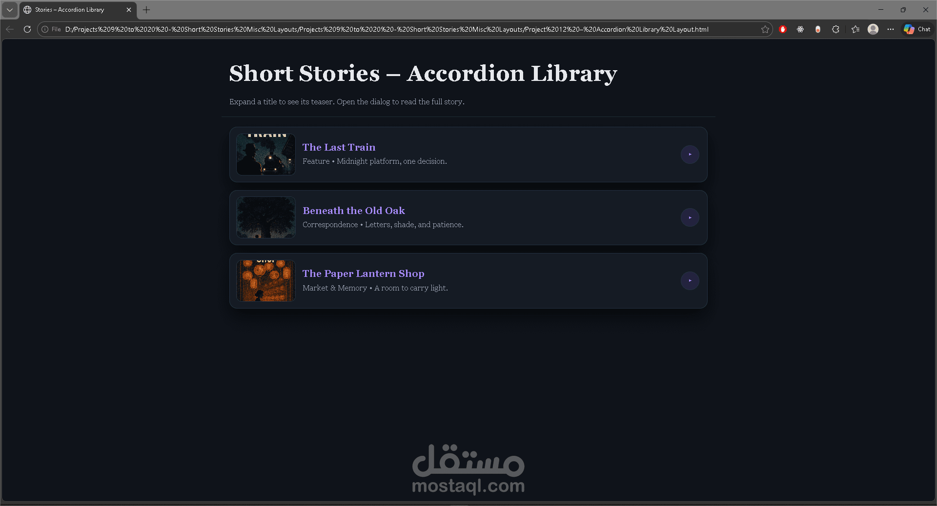Short Stories libary