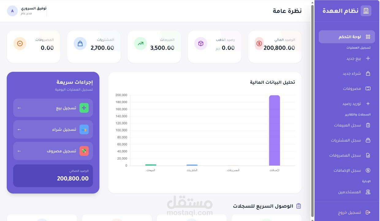 نظام مشتريات ومبيعات الذهب والمجوهرات