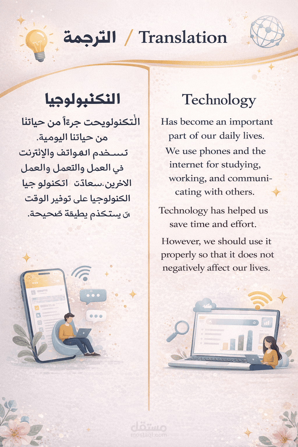 ترجمة مقالات صغيرة  translation of short articles."