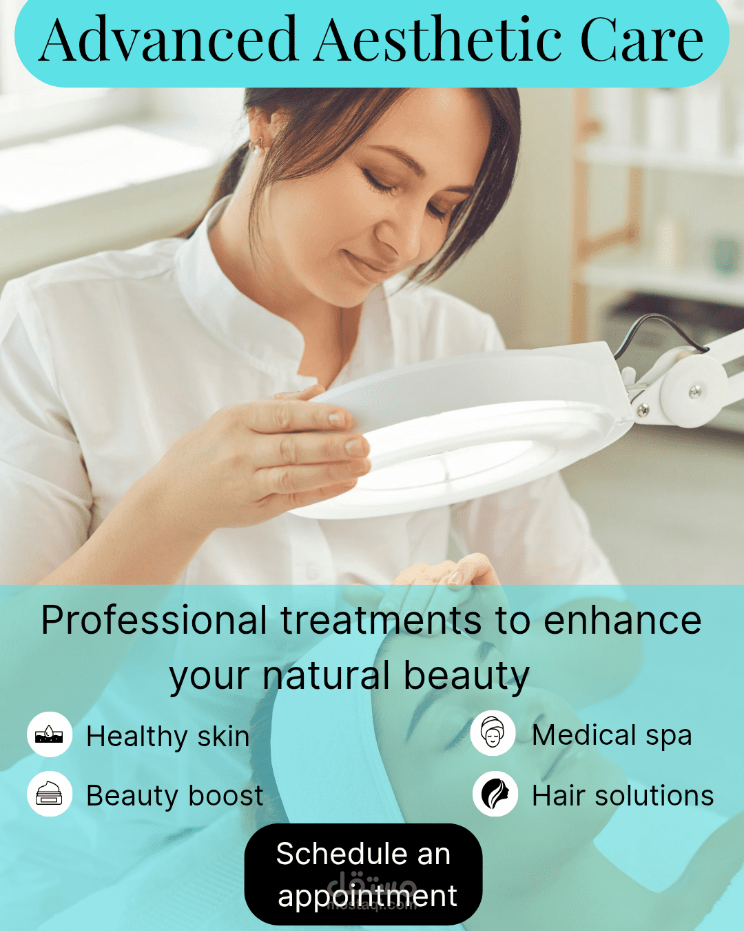 تصميم إعلان منتج عناية بالبشرة – هوية طبيعية فاخرة