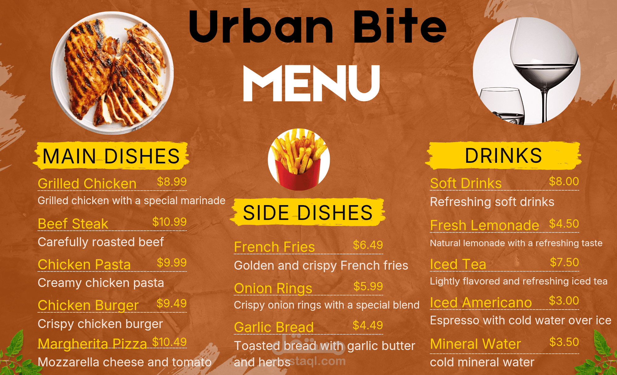 Brown Menu – Restaurant / Food Menu Design