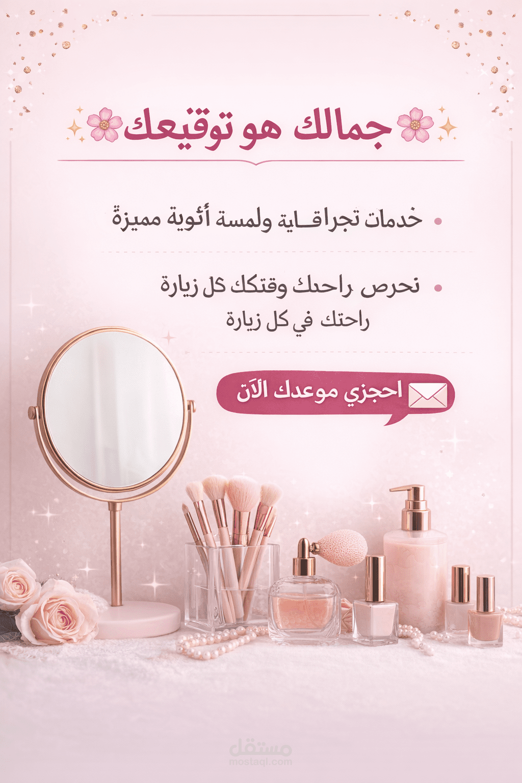 كتابة منشور تسويقي لصالون تجميل نسائي