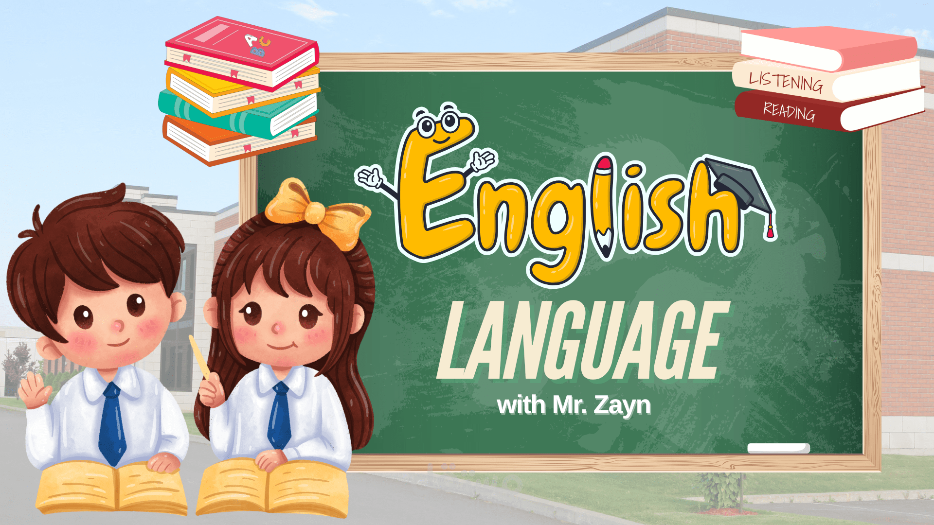 تصميم عرض تقديمي PowerPoint احترافي لدروس اللغة الإنجليزية - مخصص للأطفال.