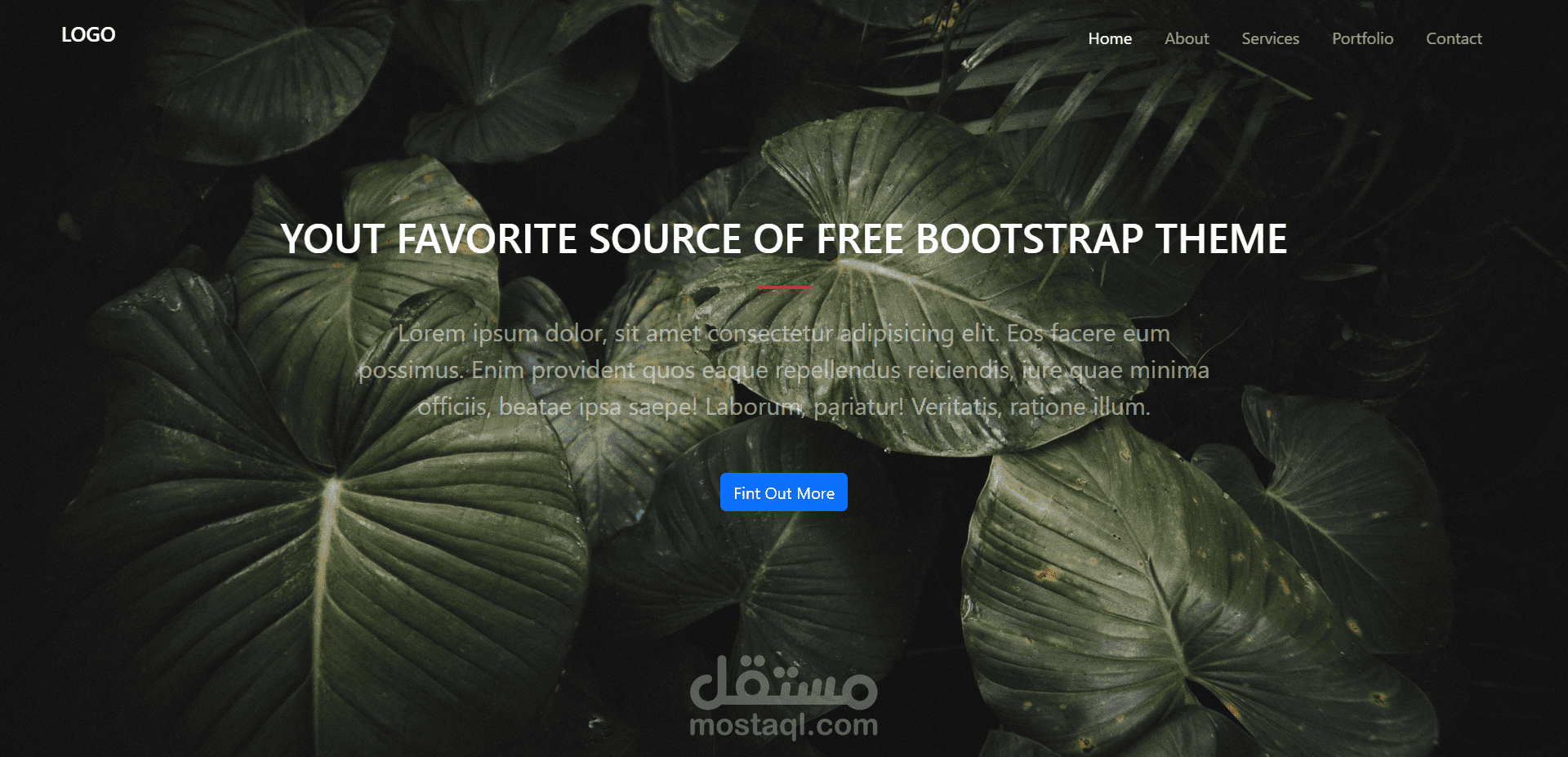 Responsive Navigation Bar on Full Screen Landing Page using HTML, CSS and Bootstrap 5