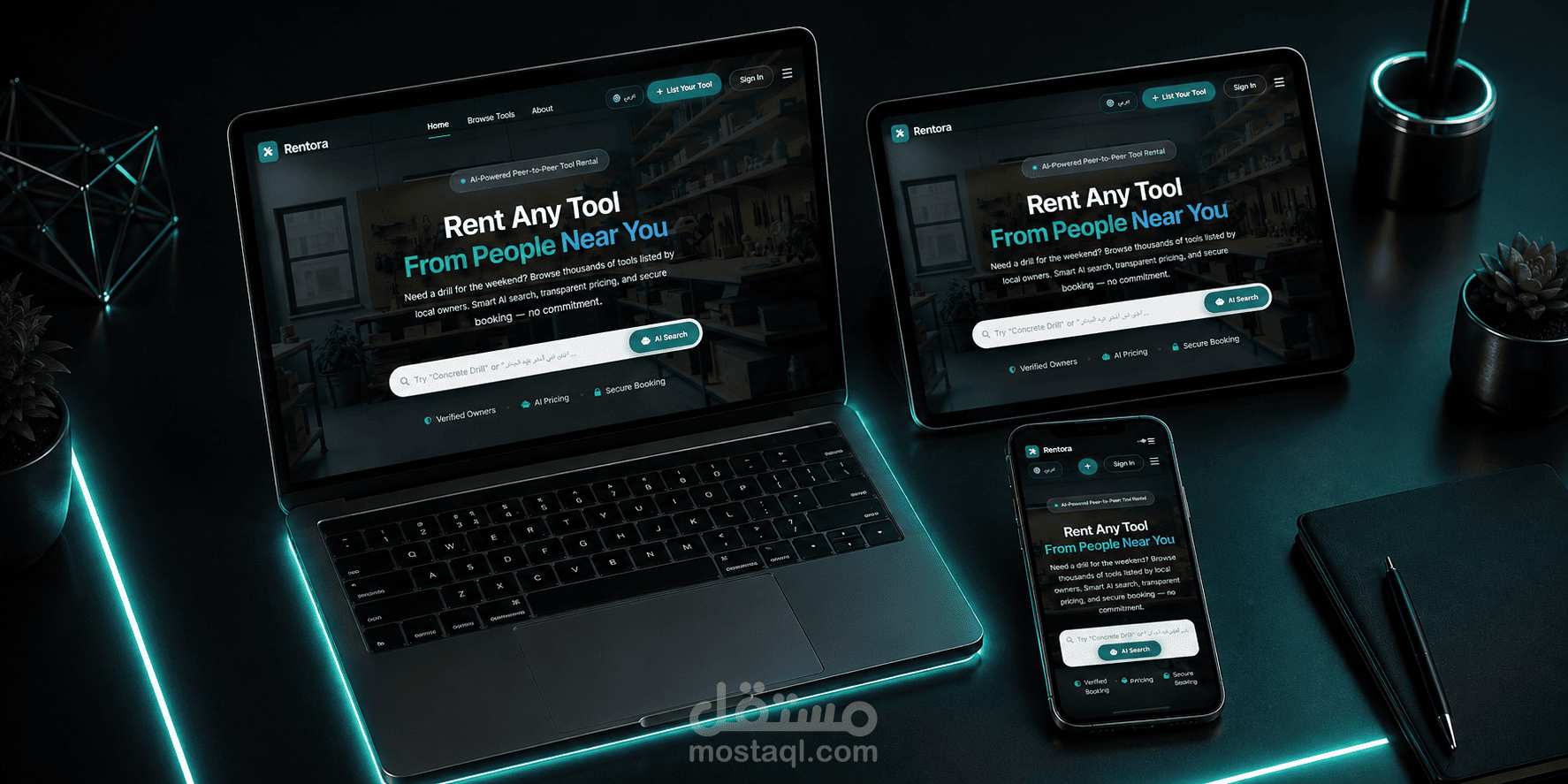 منصة Rentora — منصة لتأجير الأدوات والمعدات بين الأفراد (Peer-to-Peer Tool Rental)