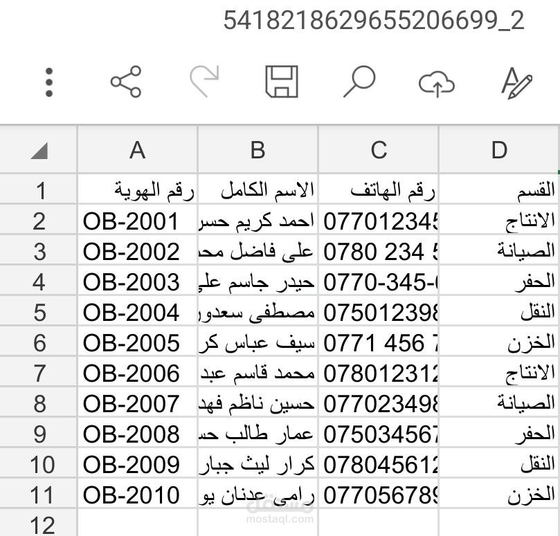 تنظيف وتنظيم بيانات الموظفين في Excel