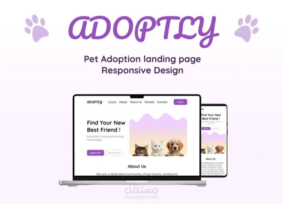Adobtly – Pet Adoption Website UI/UX Design