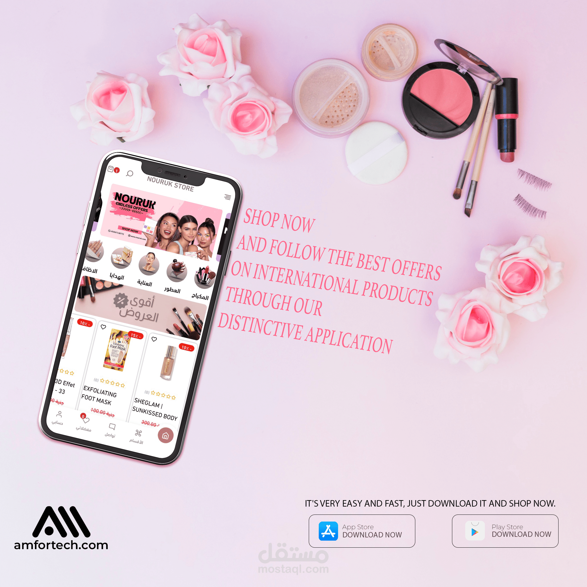 Social Media Advertising Design for Beauty Shopping App