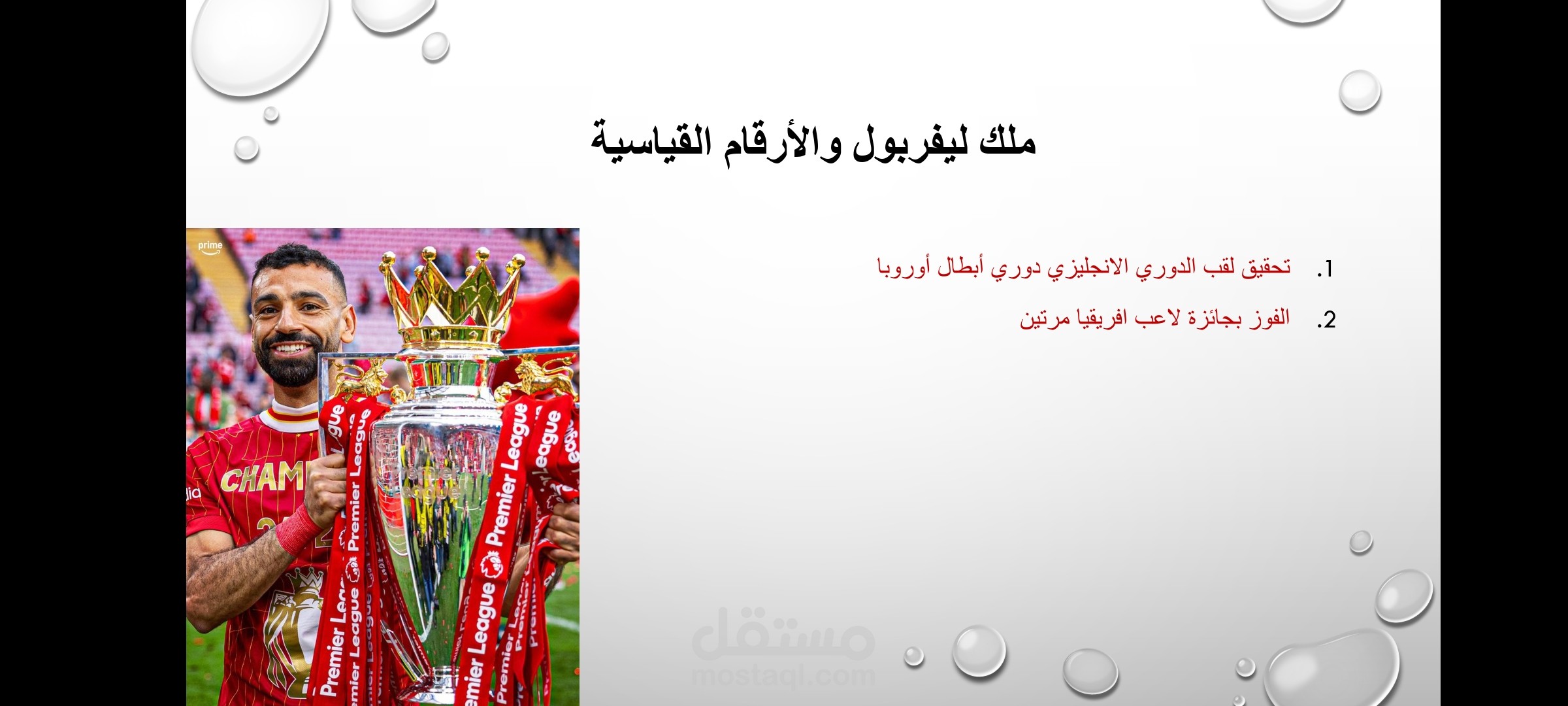 تصميم عرض تقديمي احترافي (PowerPoint) - قصة نجاح محمد صلاح.