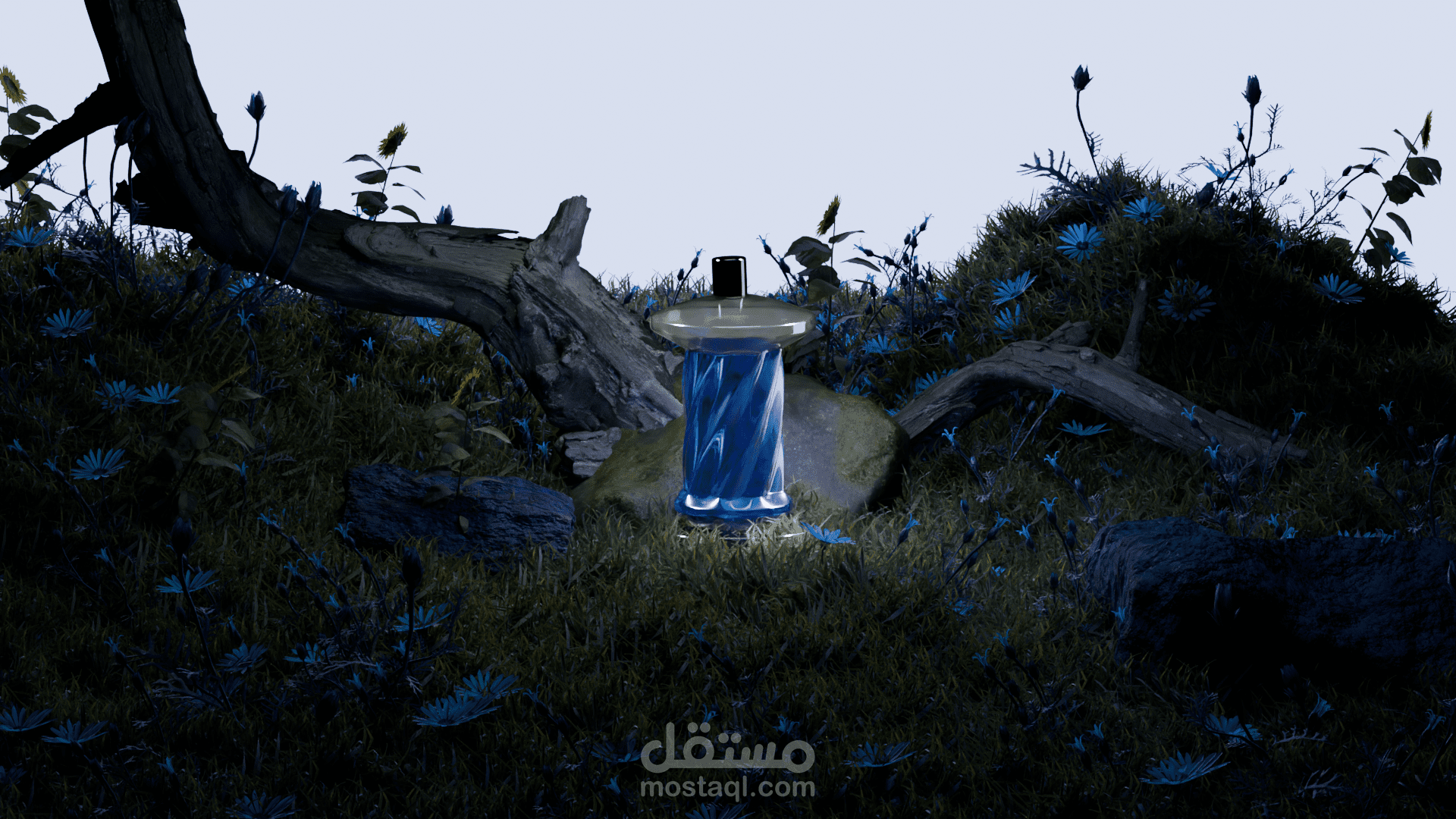 3D Modeling bottle and environment