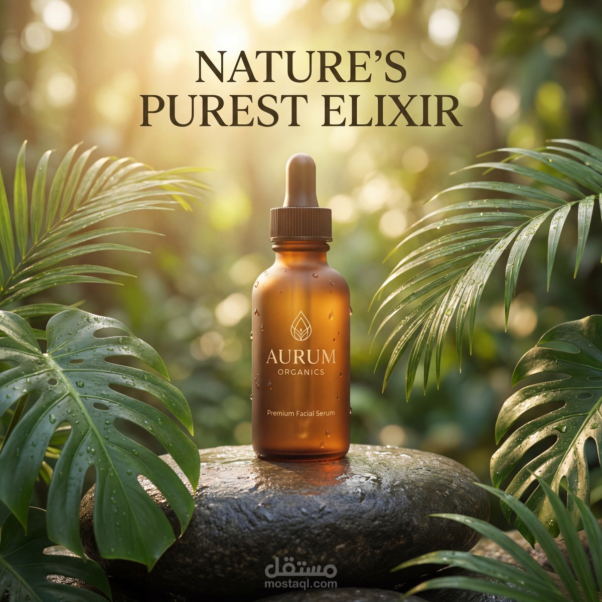 بناء الهوية البصرية وإعلان تجاري لمنتج عطور فاخره