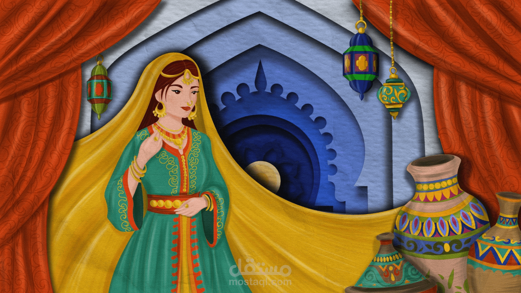 تصميم مشهد باستخدام أسلوب الـPaper Cutout