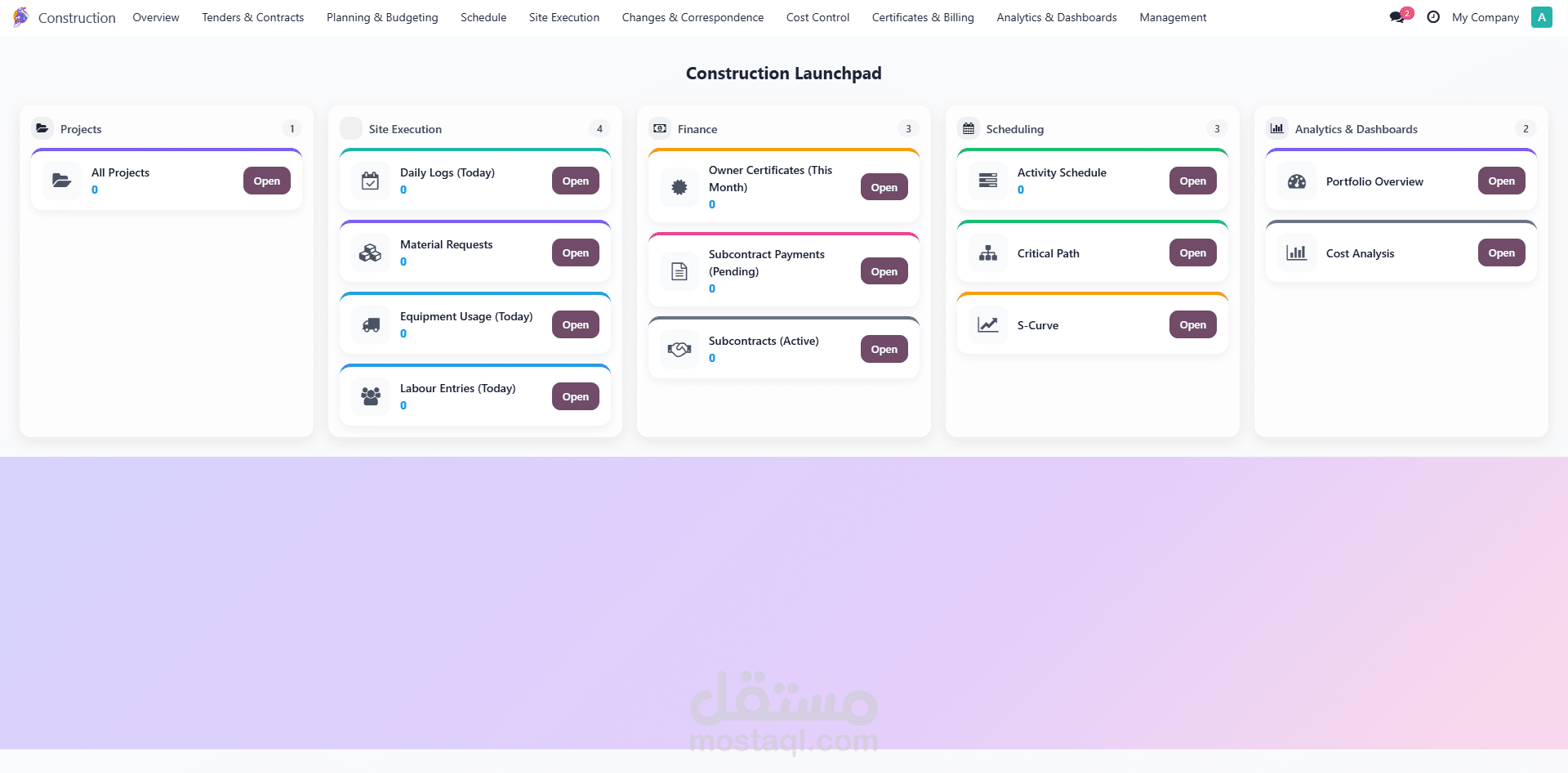 ERP for Construction Management
