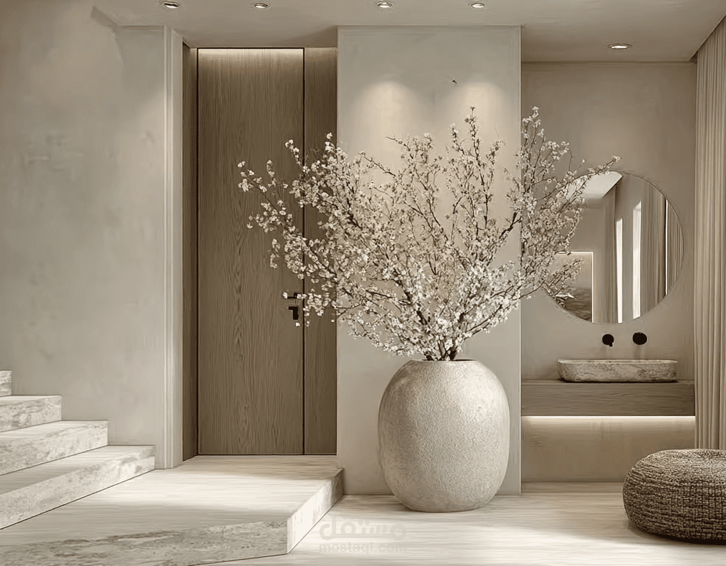 تصميم مدخل داخلي بأسلوب هادئ وعصري