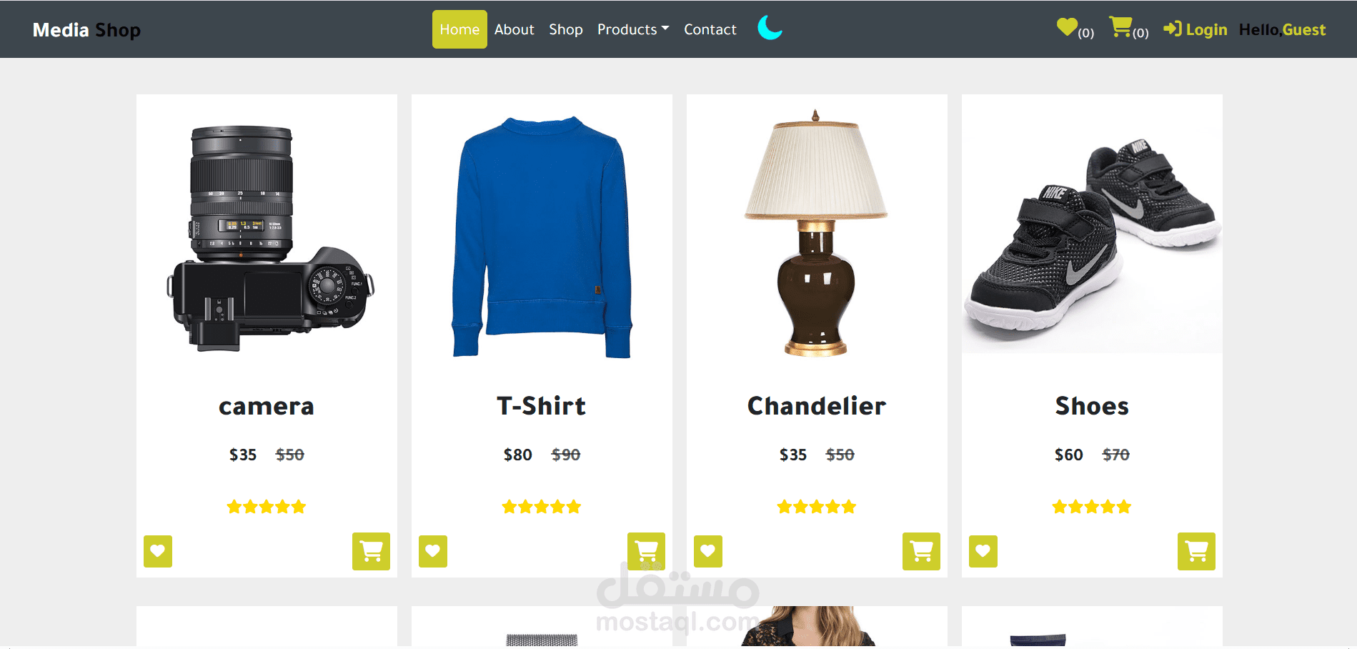 تصميم وتطوير موقع E-Commerce لعرض وبيع المنتجات (Media Shop)