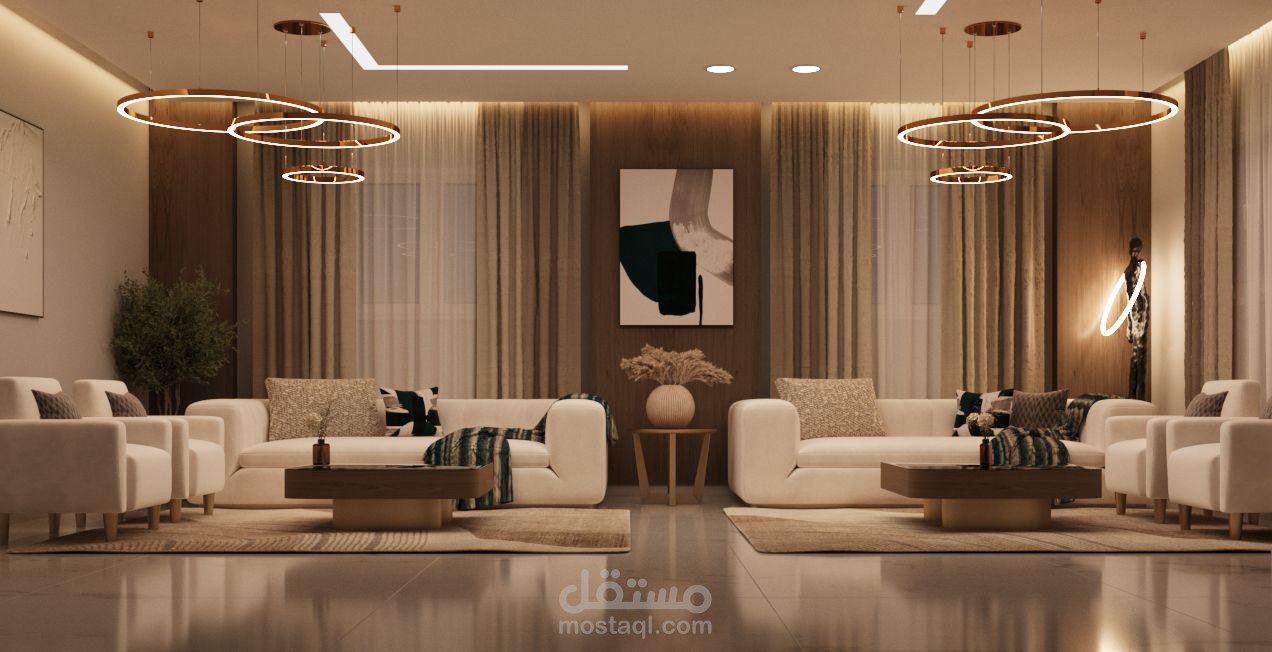 تصميم صالة استقبال مودرن فاخرة