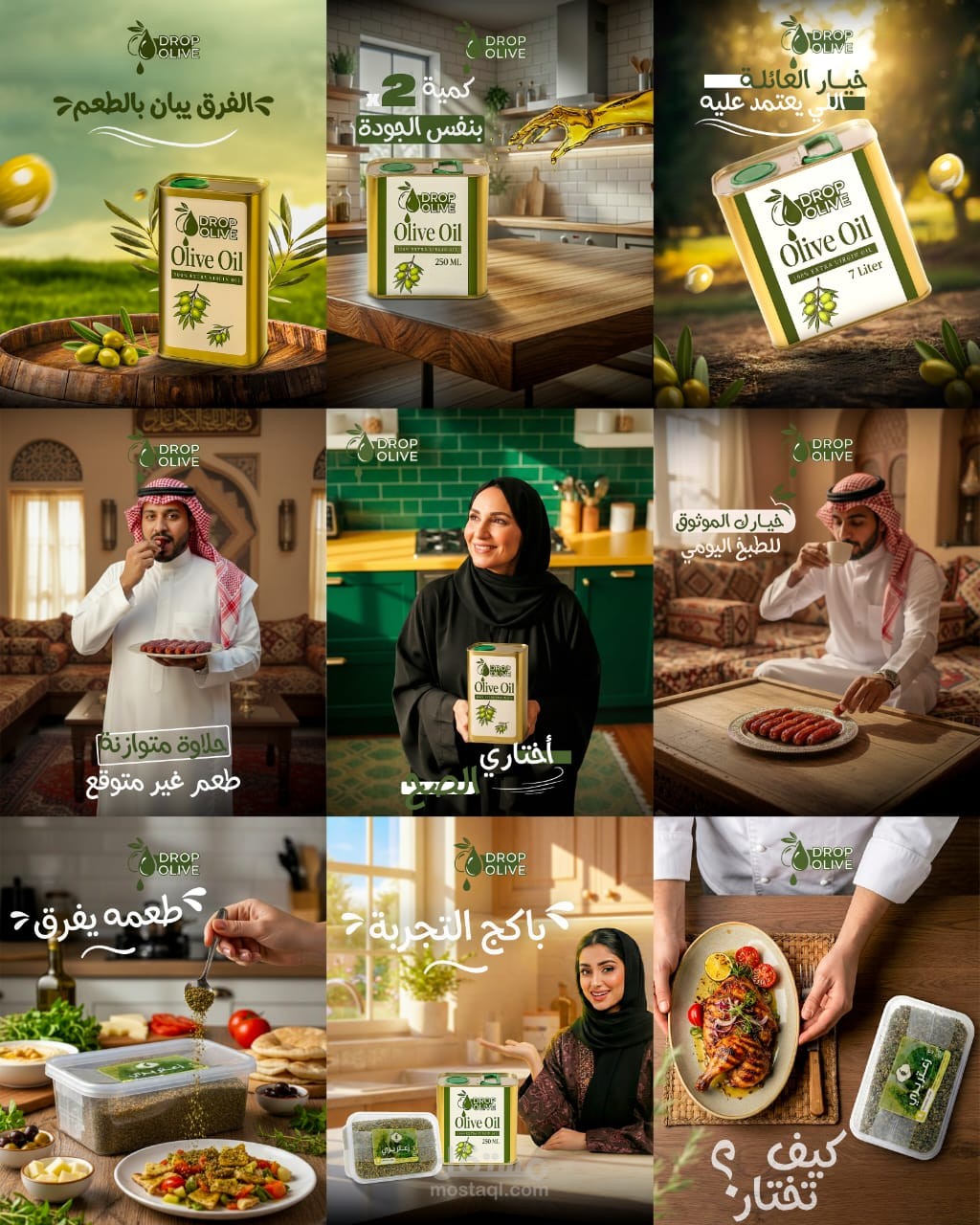 تصاميم لمنتج زيت زيتون