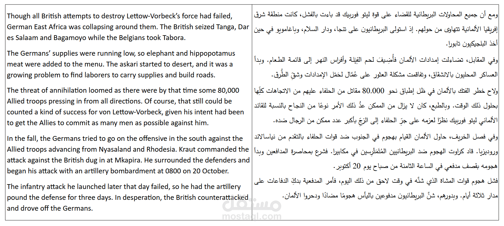 ترجمة من الإنجليزية إلى العربية