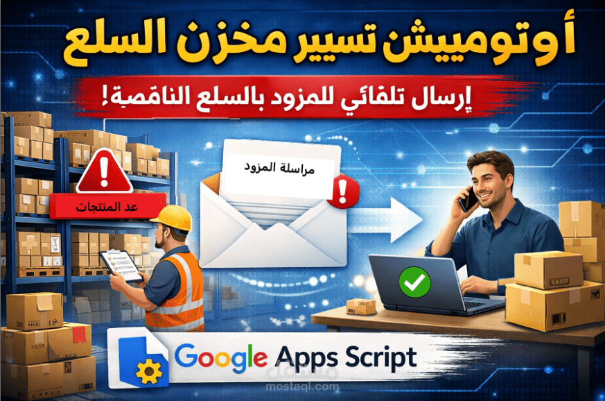نظام (Automation) إدارة السلع الذكي ومراسلة المورد  اوتوماتيكيا (Google Apps Script)