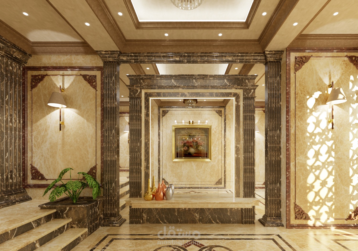 تصميم مدخل عمارة سكنية بمنطقة الدقي, الجيزة