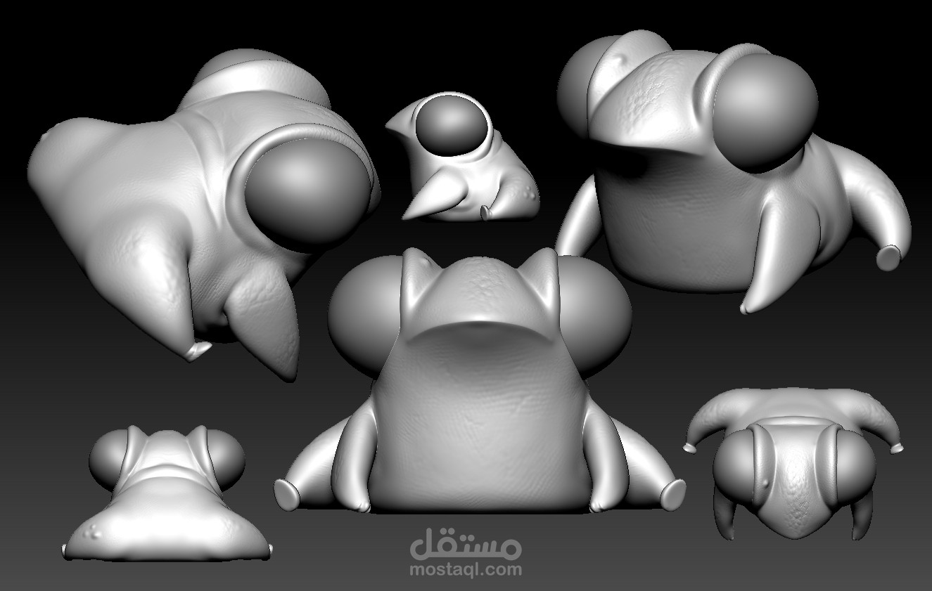 Stylized 3D Frog with Topology