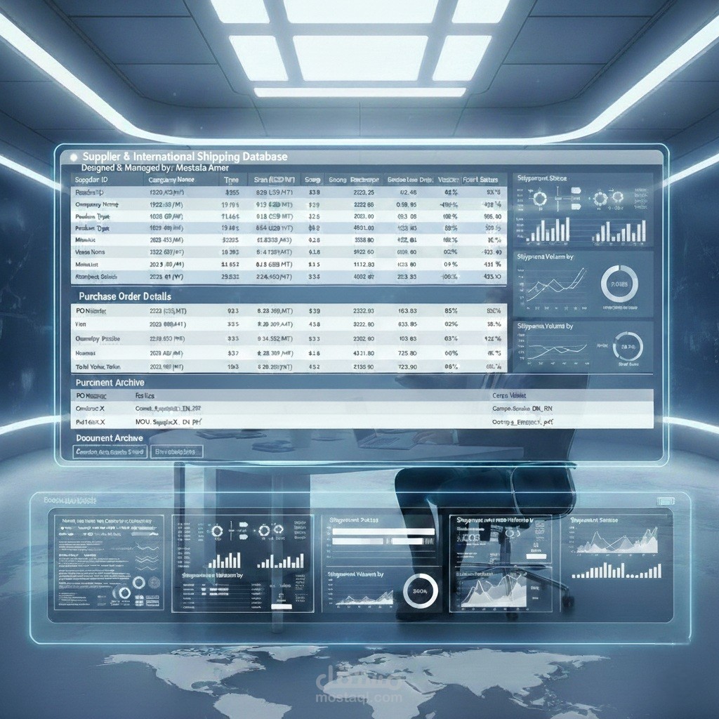 إعداد وإدارة قاعدة بيانات الموردين والمشتريات (Data Entry & Management)