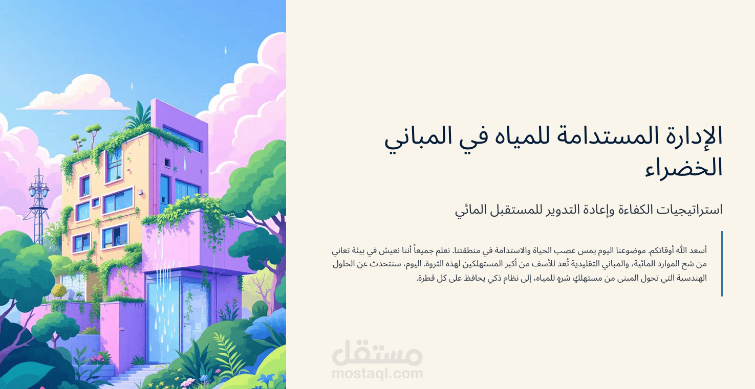 الاداره المستدامه للمياه