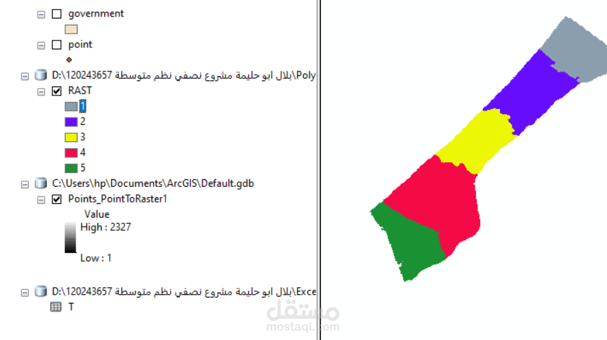 تحويل وتصنيف المناطق الجغرافية (Polygon to Raster Conversion & Spatial Modeling)