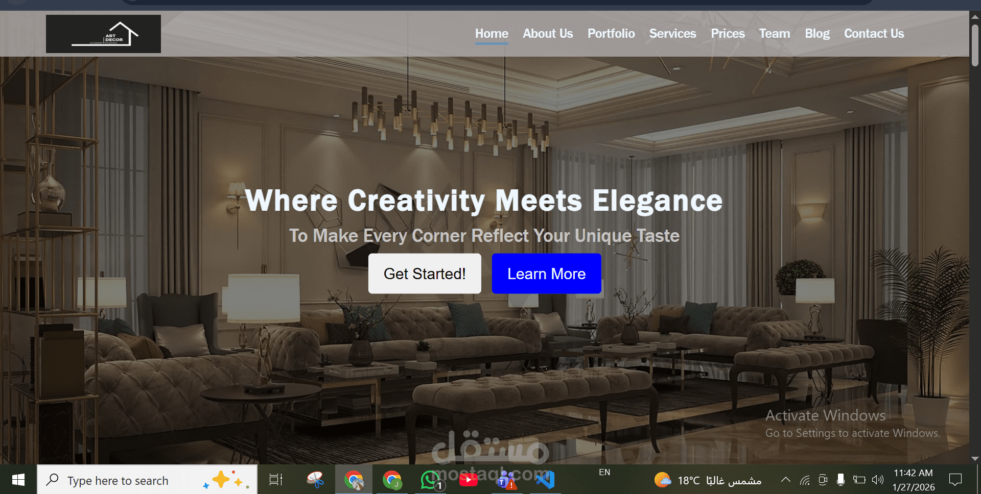 Interior & Space Design Business Website