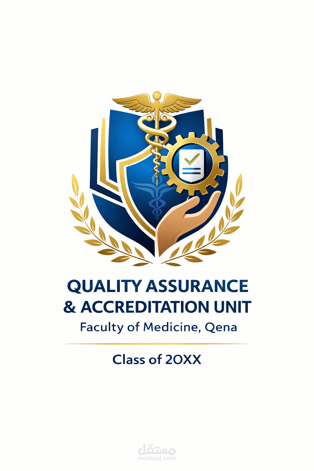 تصميم لوجو رسمي لوحدة ضمان الجودة والاعتماد بكلية طب
