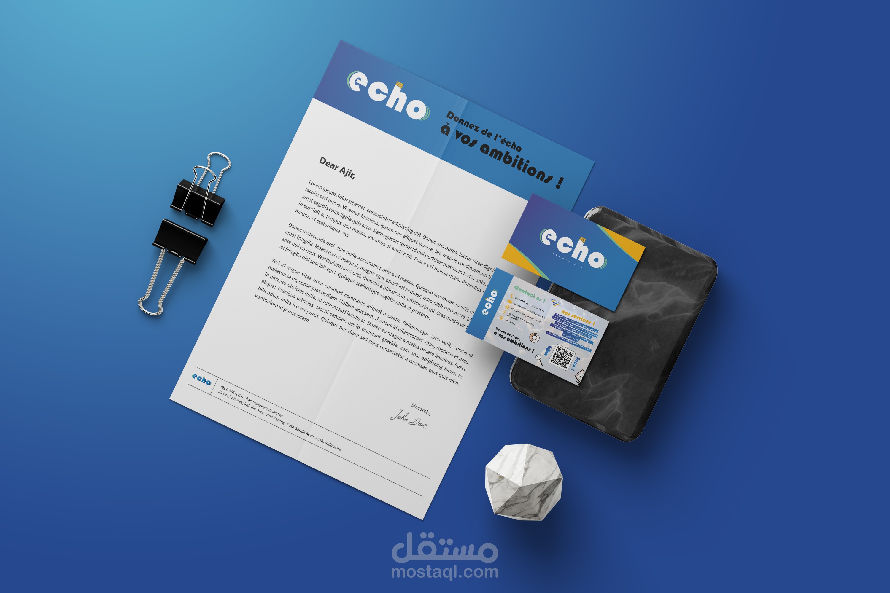 تصميم هوية بصرية متكاملة لشركة فعاليات مهنية