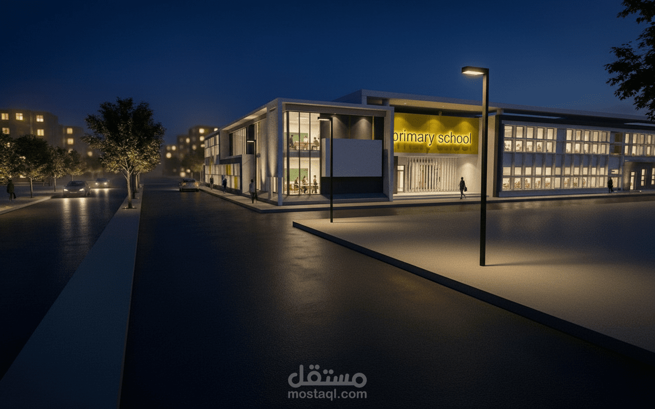 تصميم معماري لمدرسة حديثة - مجمع تعليمي متطور