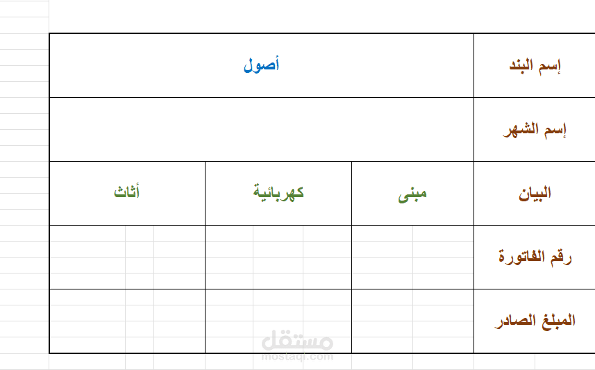 تصميم نموذج كشف مالي/نموذج فواتير احترافي