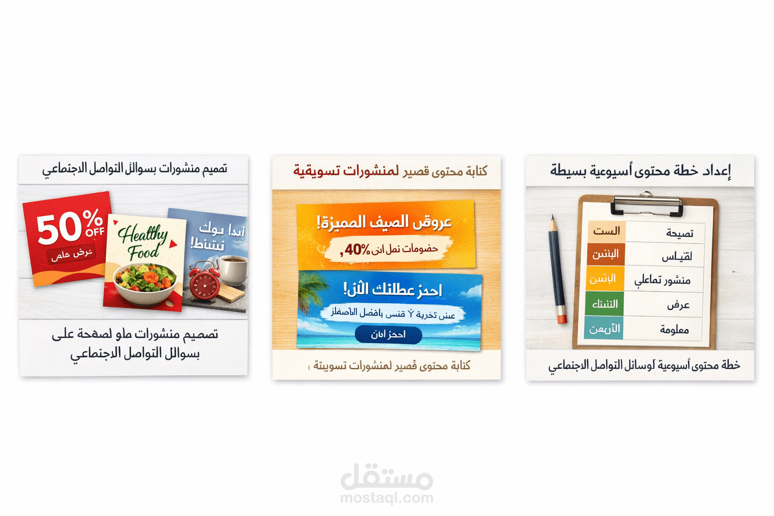 تصميم منشورات بسيطة لوسائل التواصل الاجتماعي