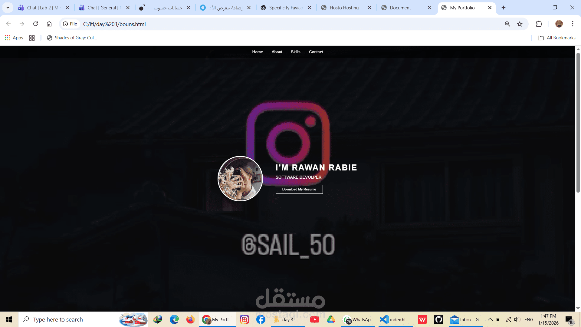 ء صفحة ويب Single Page احترافية باستخدام HTML5 و CSS3