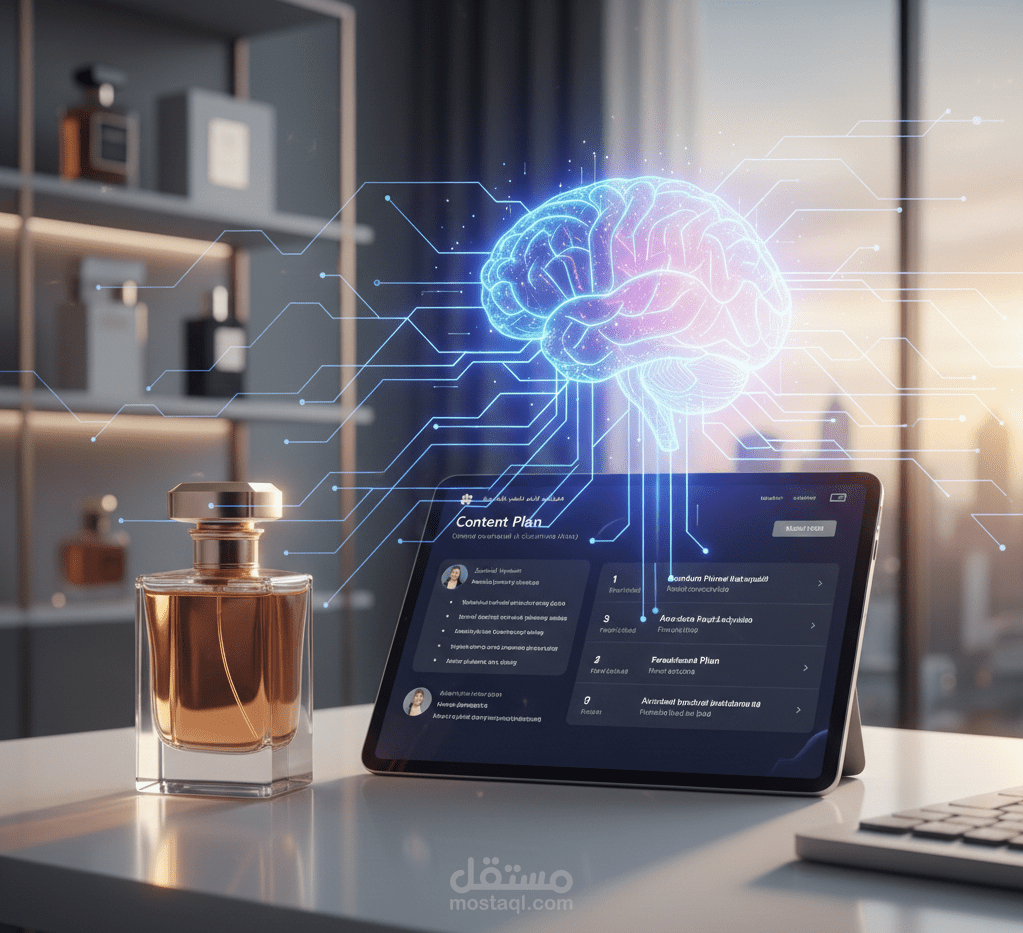 خطة تسويق محتوى ذكية لبراند عطور باستخدام تقنيات AI