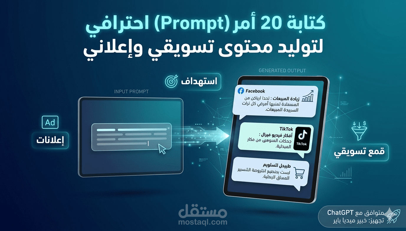 دليل أوامر (Prompts) احترافية للتسويق الرقمي وصناعة المحتوى باستخدام الذكاء الاصطناعي