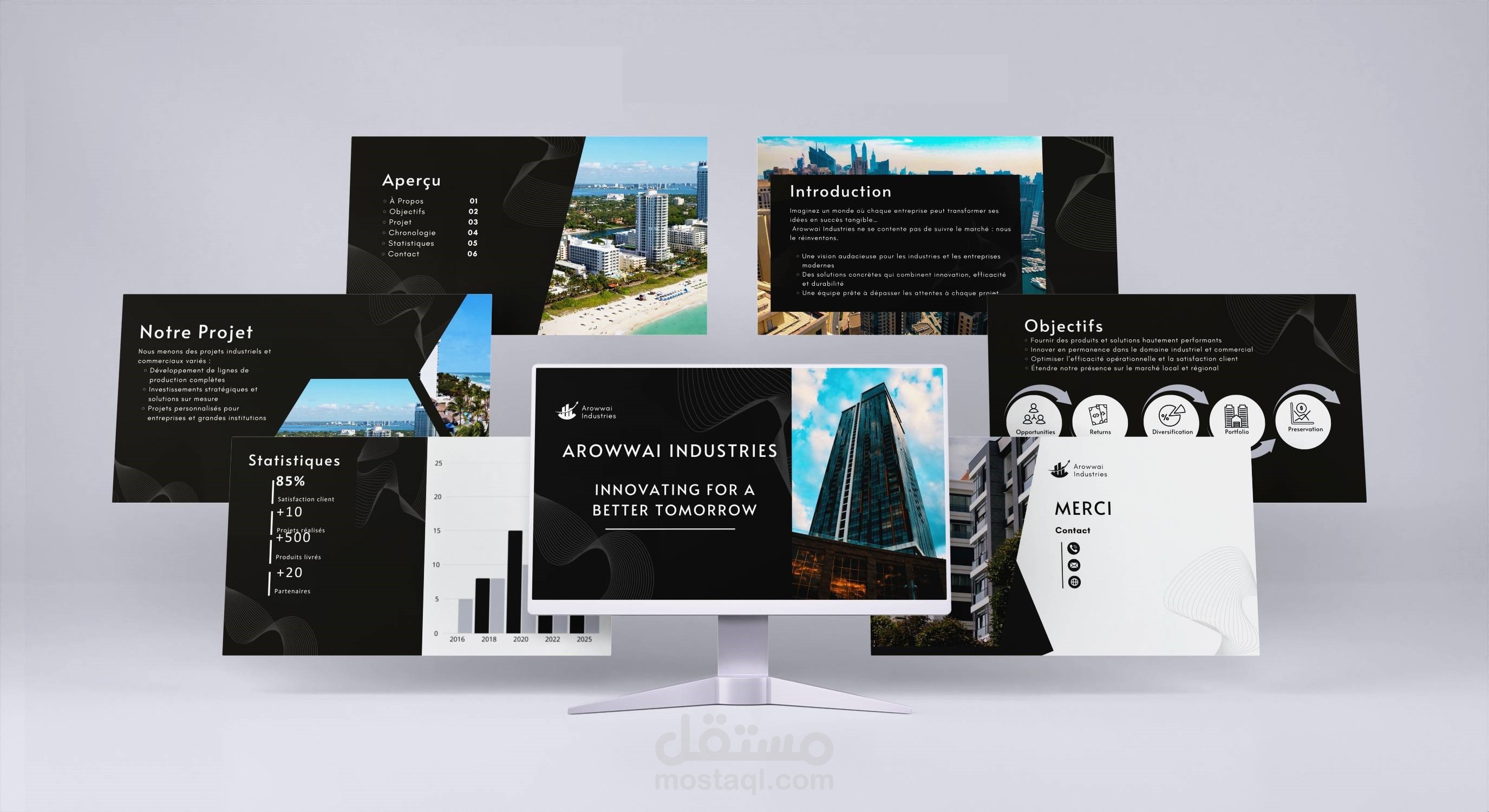 تصميم عرض تقديمي احترافي لشركة صناعية