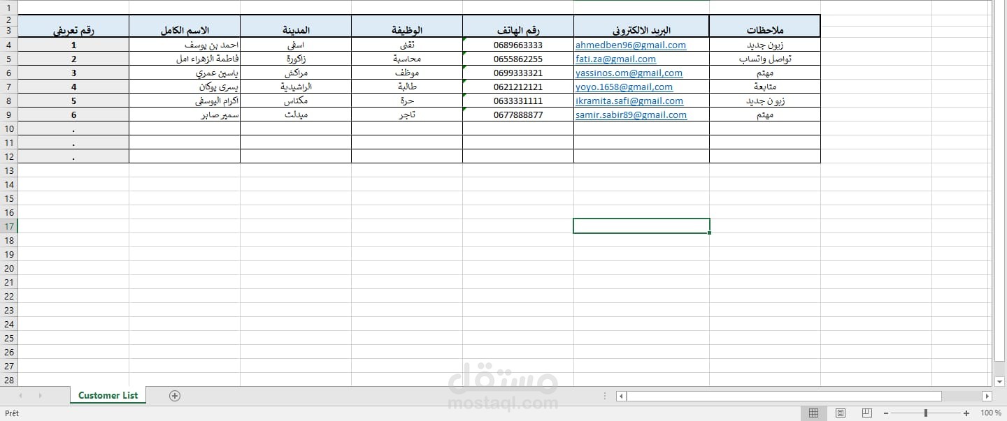 إدخال وتنظيم بيانات في ملف Excel باحترافية