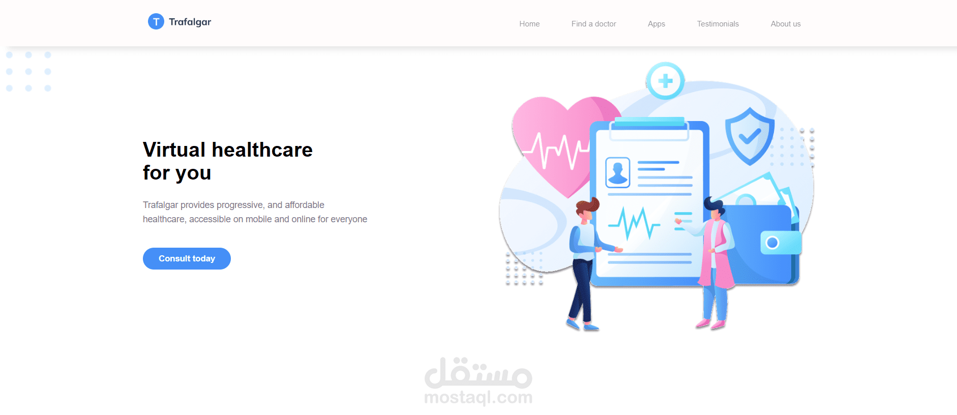 Trafalgar Healthcare Landing Page