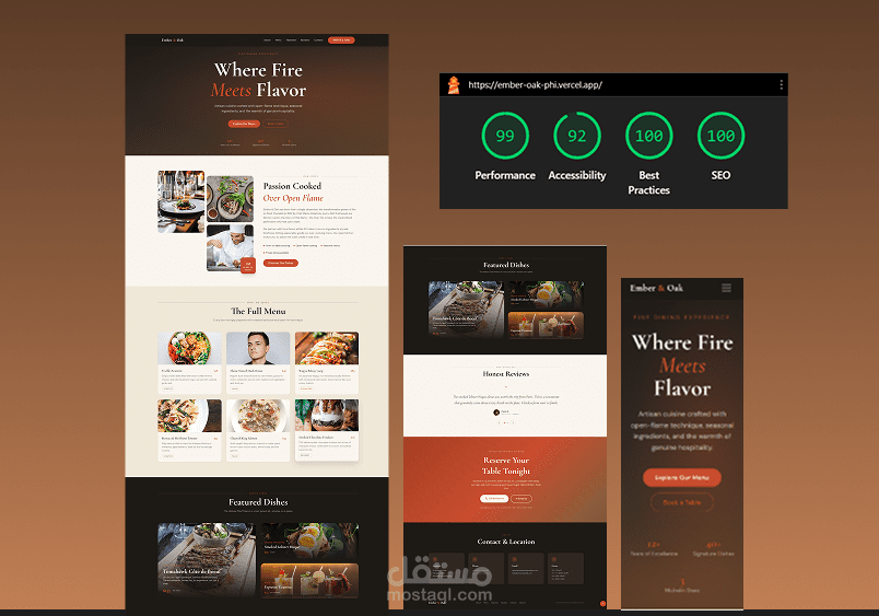 تصميم وتطوير صفحة هبوط احترافية لموقع مطعم